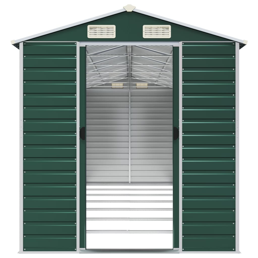 Capanno da Giardino Verde 191x640x198 cm in Acciaio Zincato