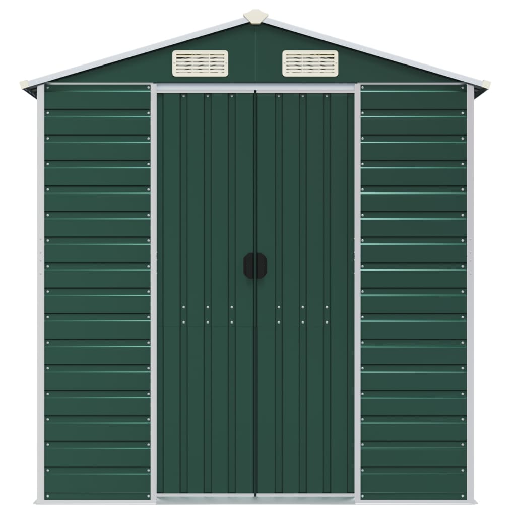 Capanno da Giardino Verde 191x725x198 cm in Acciaio Zincato