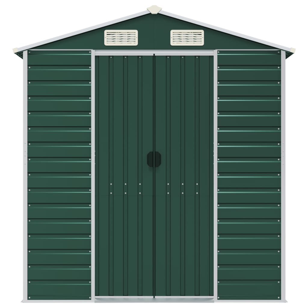 Capanno da Giardino Verde 191x895x198 cm in Acciaio Zincato