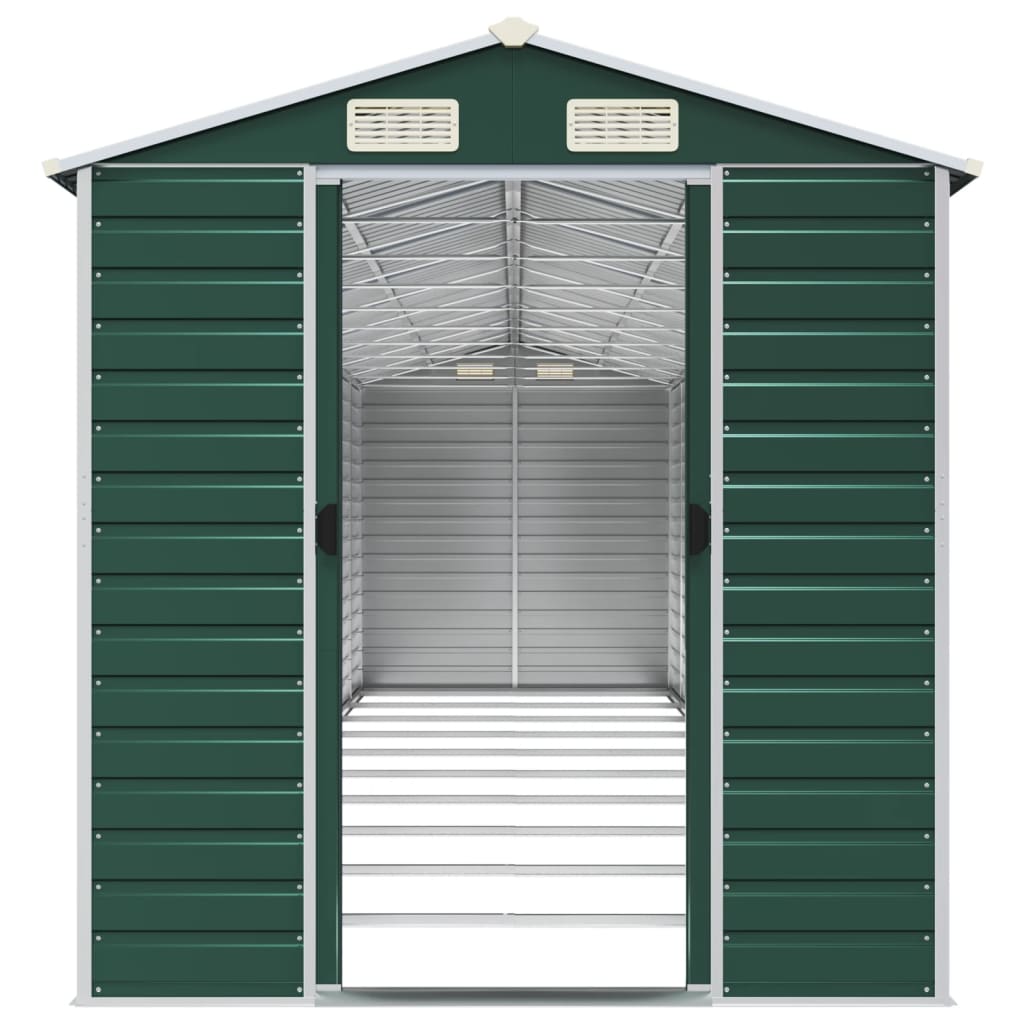Capanno da Giardino Verde 191x895x198 cm in Acciaio Zincato
