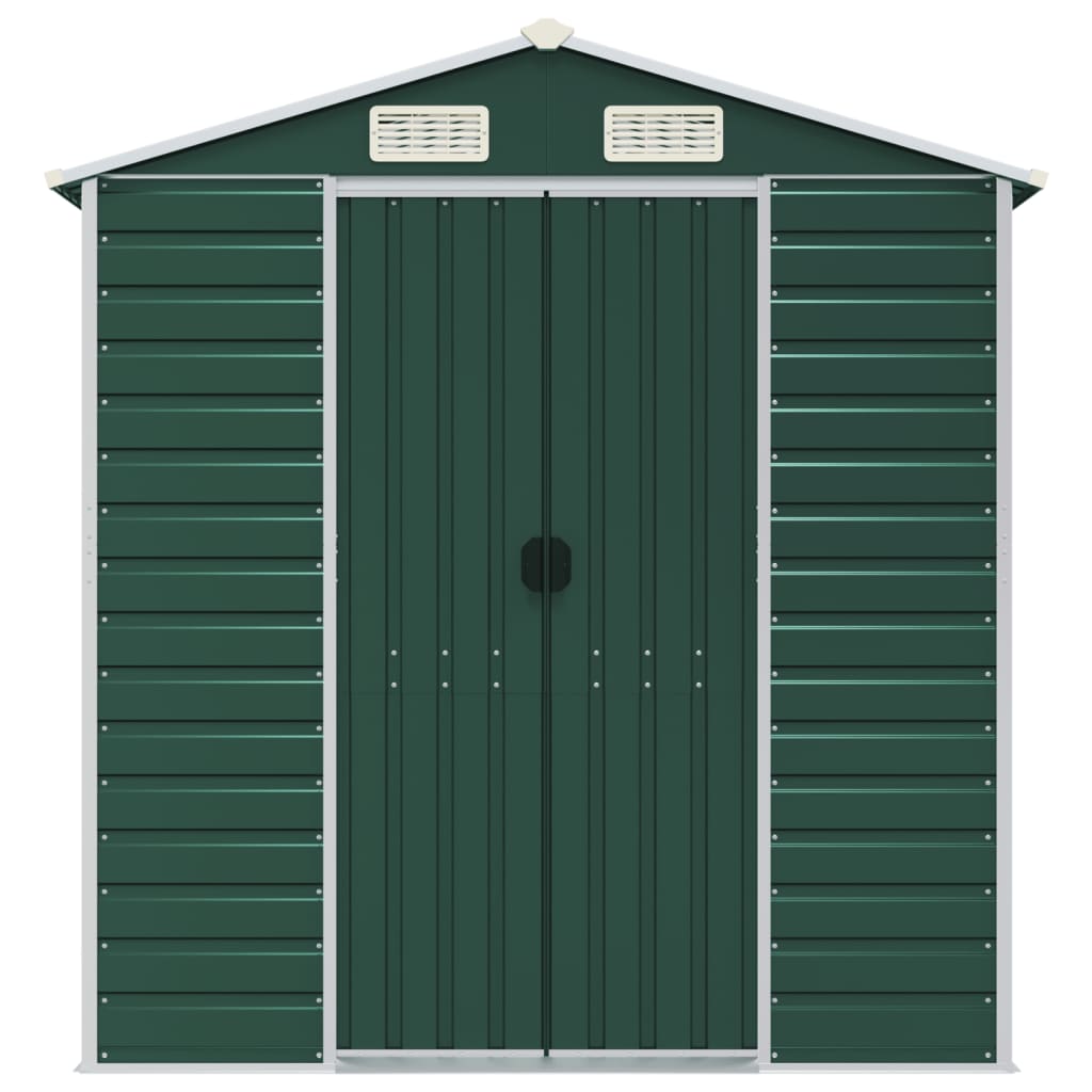 Capanno da Giardino Verde 191x980x198 cm in Acciaio Zincato