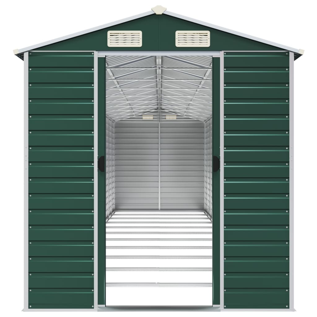 Capanno da Giardino Verde 191x980x198 cm in Acciaio Zincato