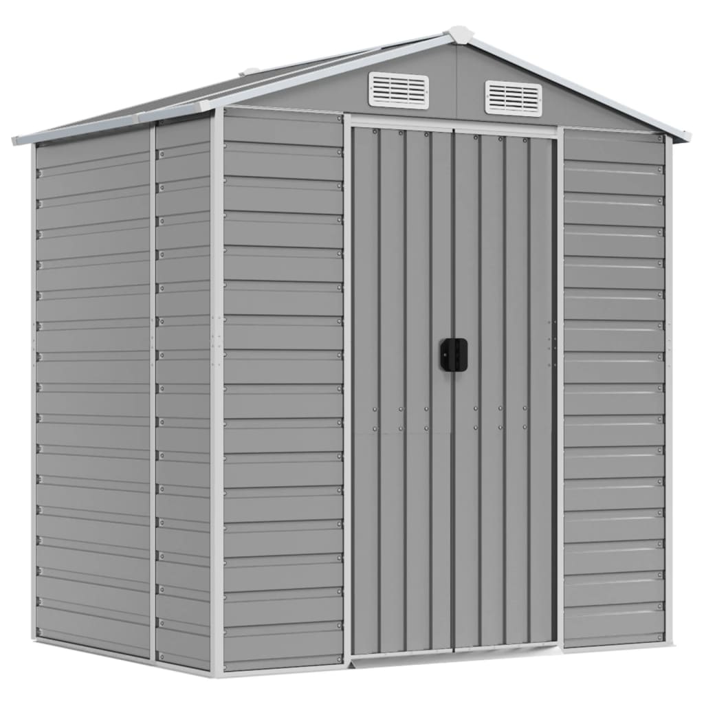 Capanno da Giardino Grigio Chiaro 191x130x198cm Acciaio Zincato