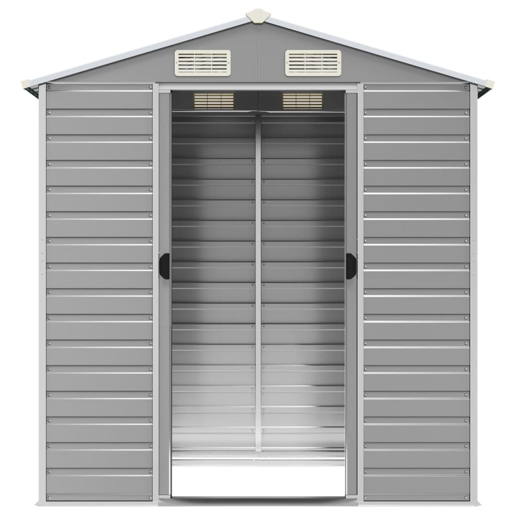 Capanno da Giardino Grigio Chiaro 191x130x198cm Acciaio Zincato