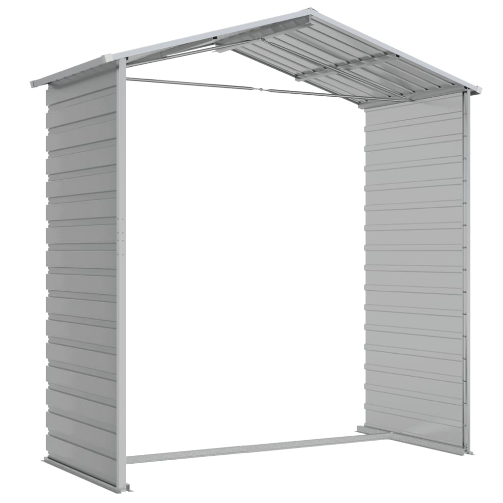 Capanno da Giardino Grigio Chiaro 191x130x198cm Acciaio Zincato