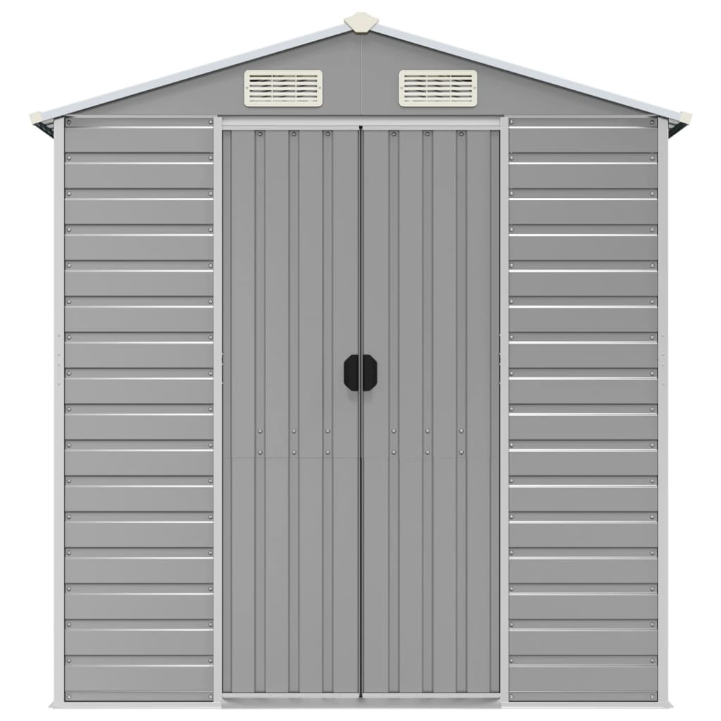 Capanno da Giardino Grigio Chiaro 191x215x198cm Acciaio Zincato
