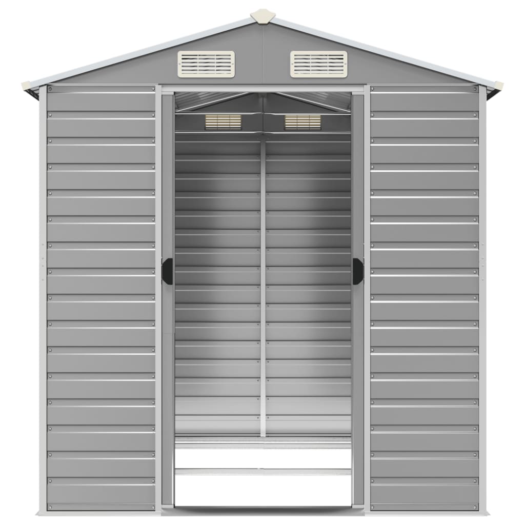 Capanno da Giardino Grigio Chiaro 191x215x198cm Acciaio Zincato