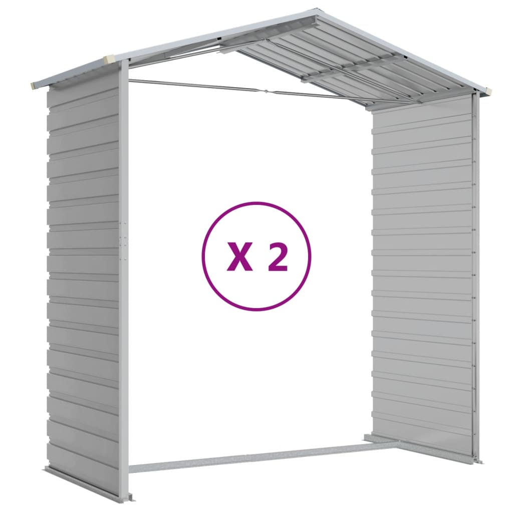 Capanno da Giardino Grigio Chiaro 191x215x198cm Acciaio Zincato