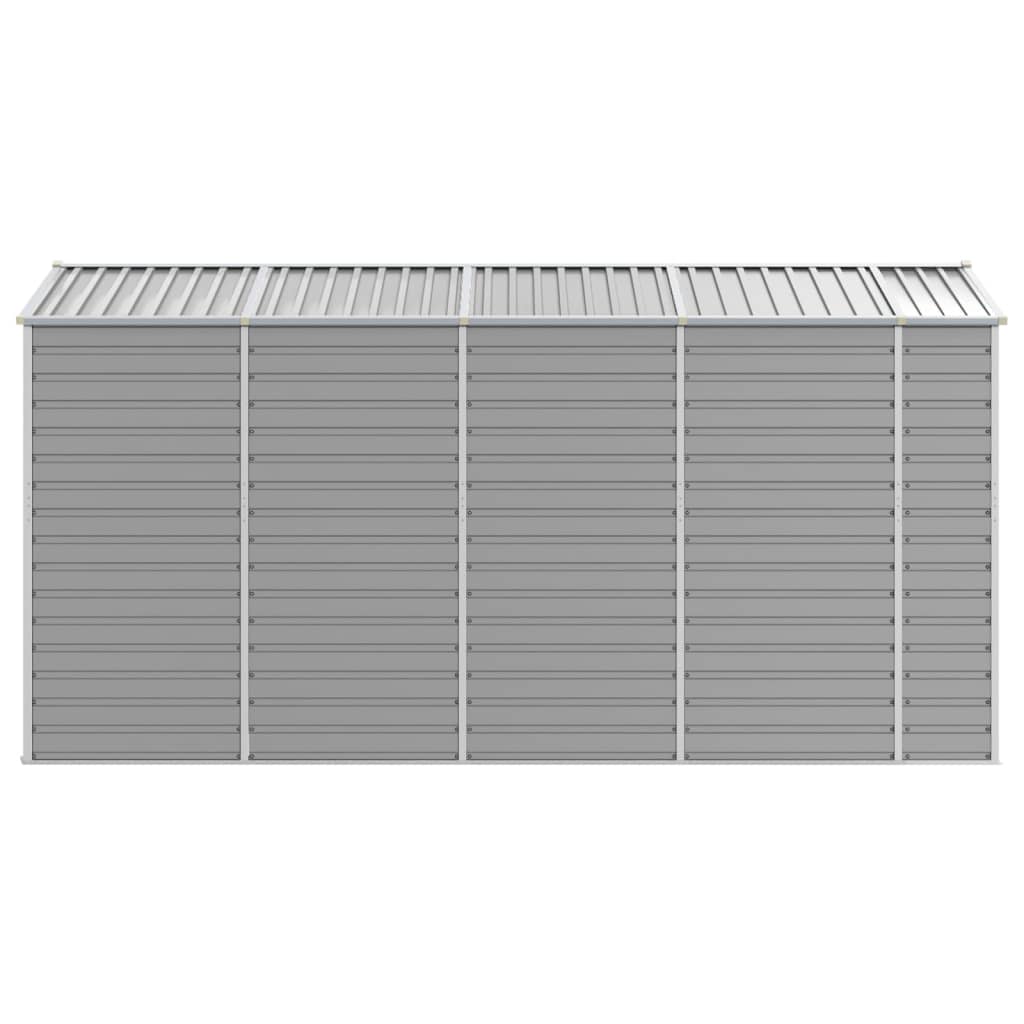 Capanno da Giardino Grigio Chiaro 191x385x198cm Acciaio Zincato