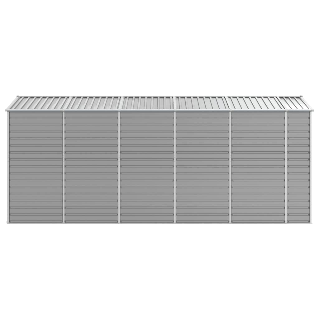 Capanno da Giardino Grigio Chiaro 191x470x198cm Acciaio Zincato