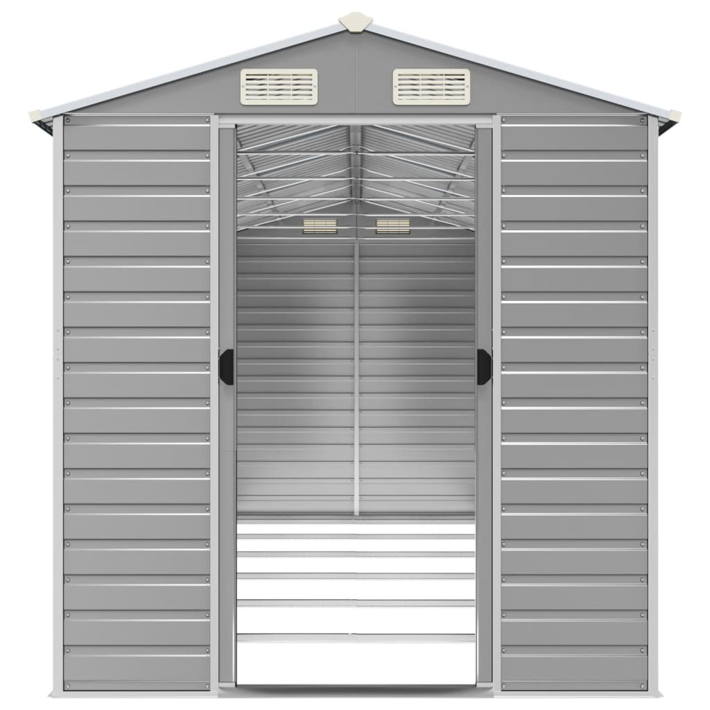 Capanno da Giardino Grigio Chiaro 191x555x198cm Acciaio Zincato
