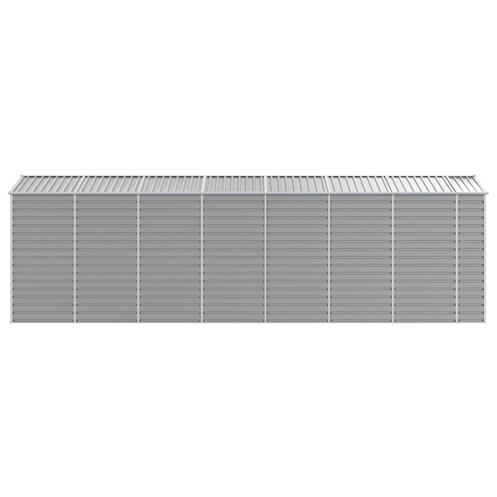 Capanno da Giardino Grigio Chiaro 191x640x198cm Acciaio Zincato