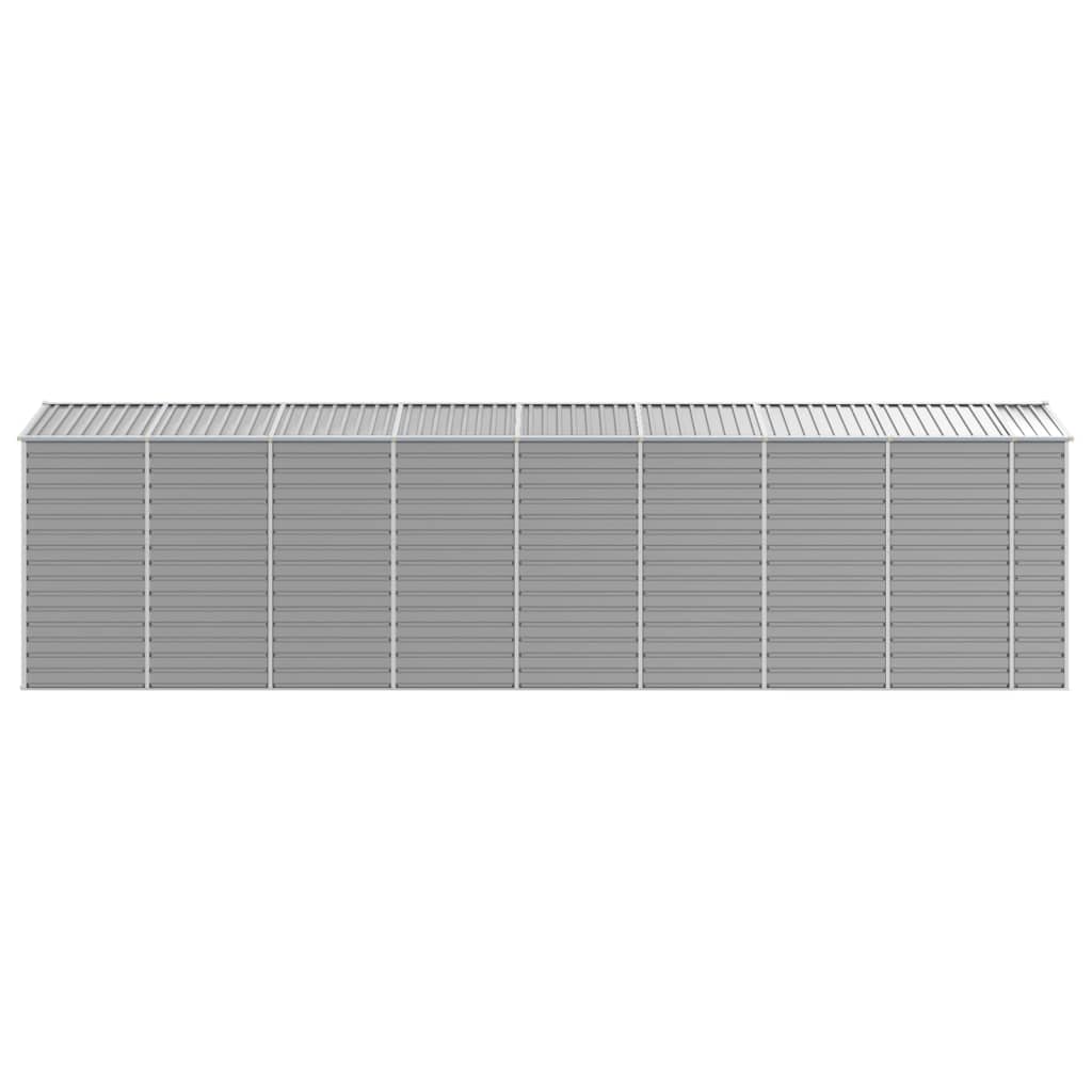 Capanno da Giardino Grigio Chiaro 191x725x198cm Acciaio Zincato