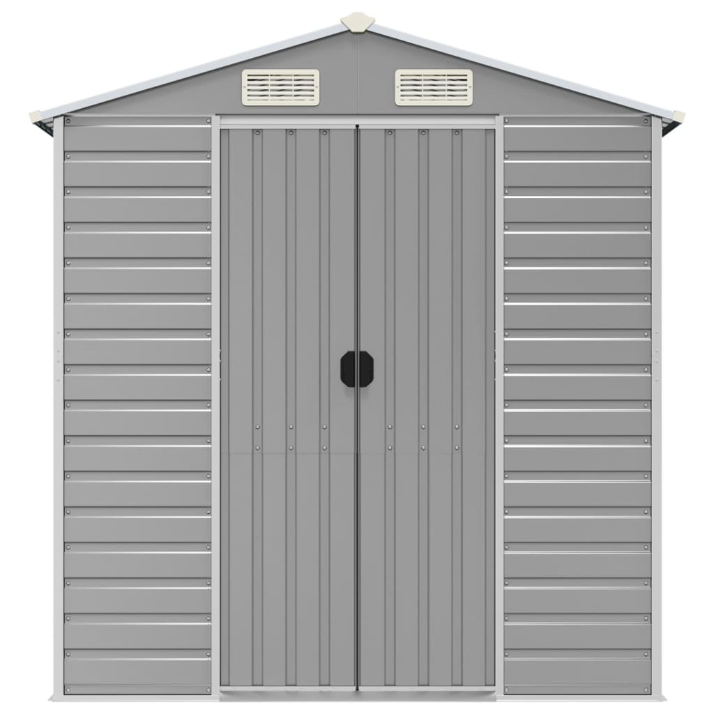 Capanno da Giardino Grigio Chiaro 191x810x198cm Acciaio Zincato