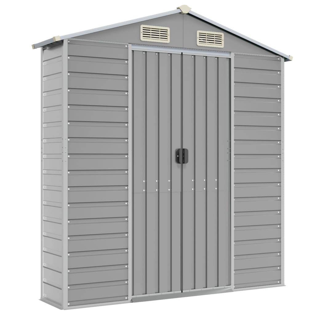 Capanno da Giardino Grigio Chiaro 191x810x198cm Acciaio Zincato