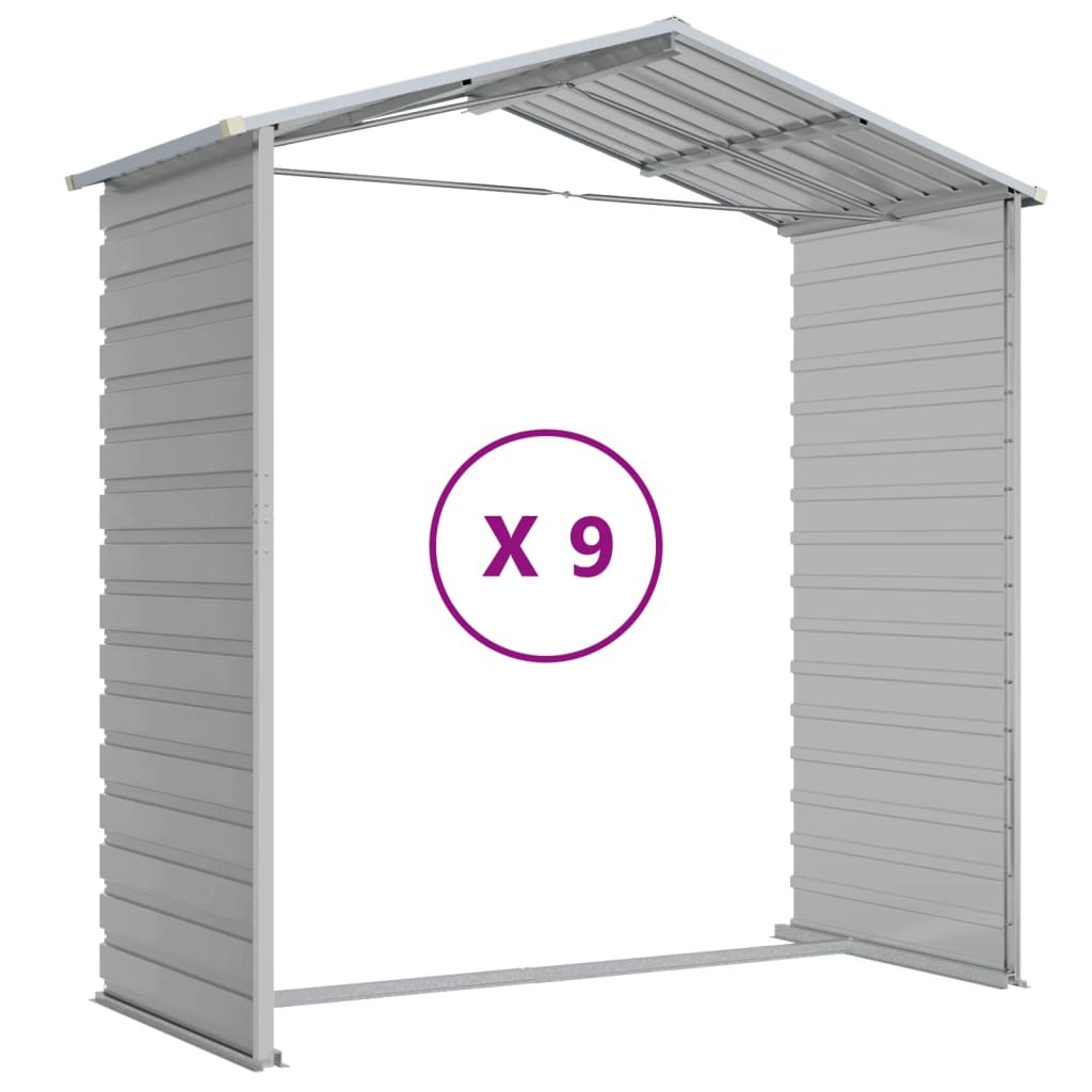 Capanno da Giardino Grigio Chiaro 191x810x198cm Acciaio Zincato