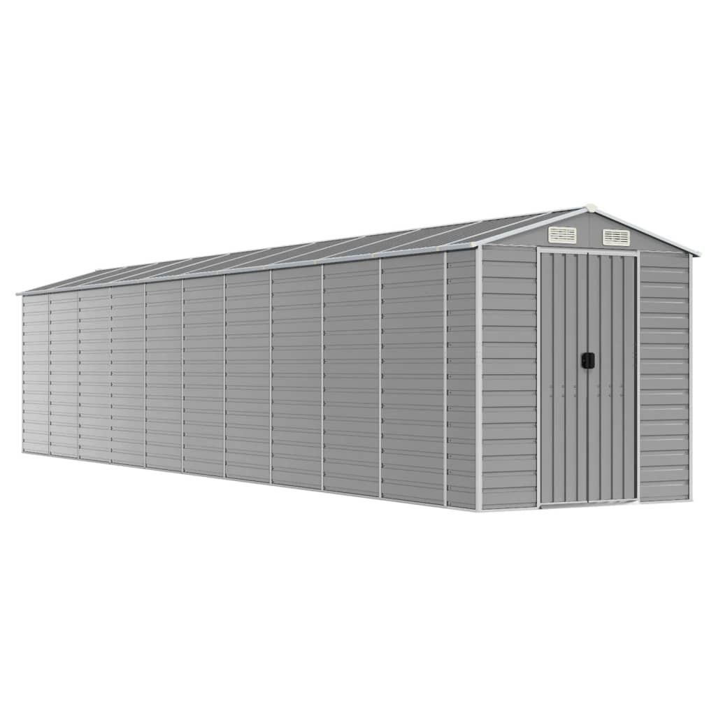 Capanno da Giardino Grigio Chiaro 191x895x198cm Acciaio Zincato