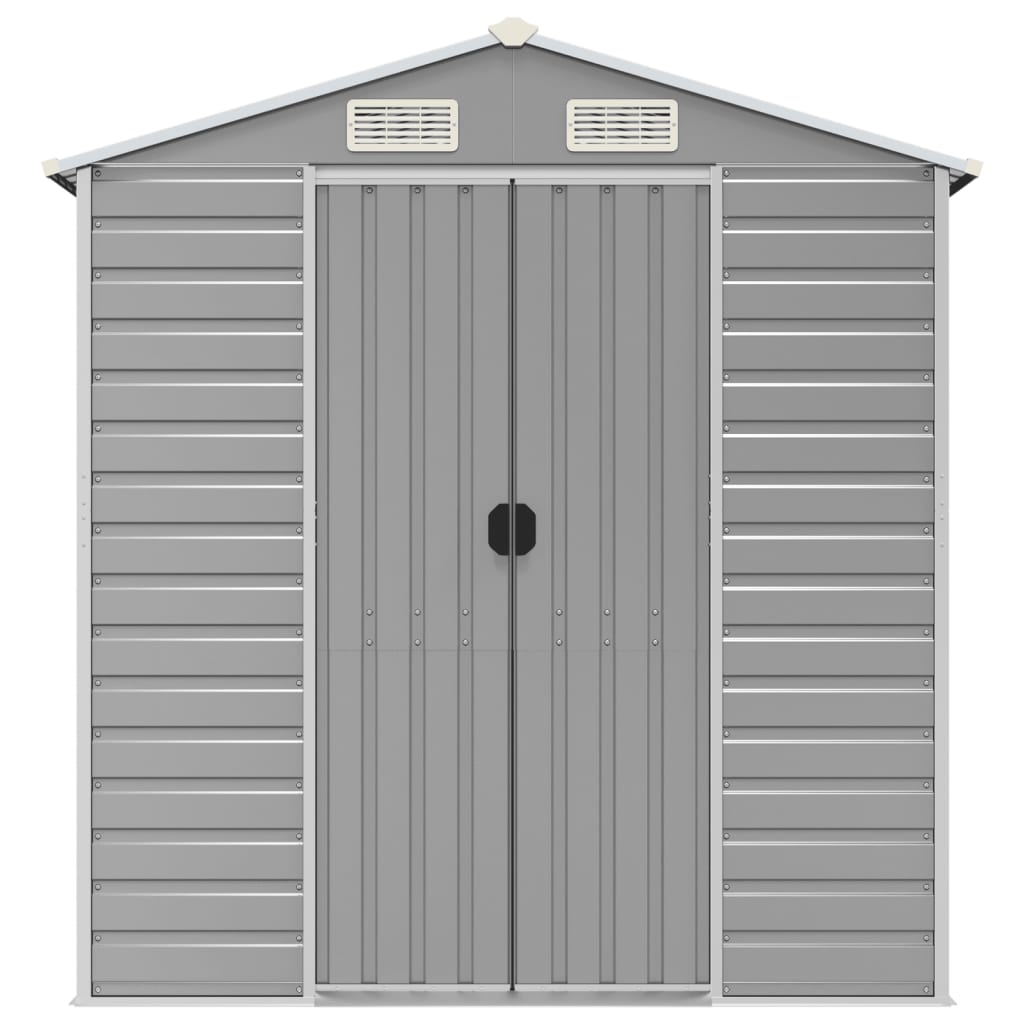 Capanno da Giardino Grigio Chiaro 191x895x198cm Acciaio Zincato