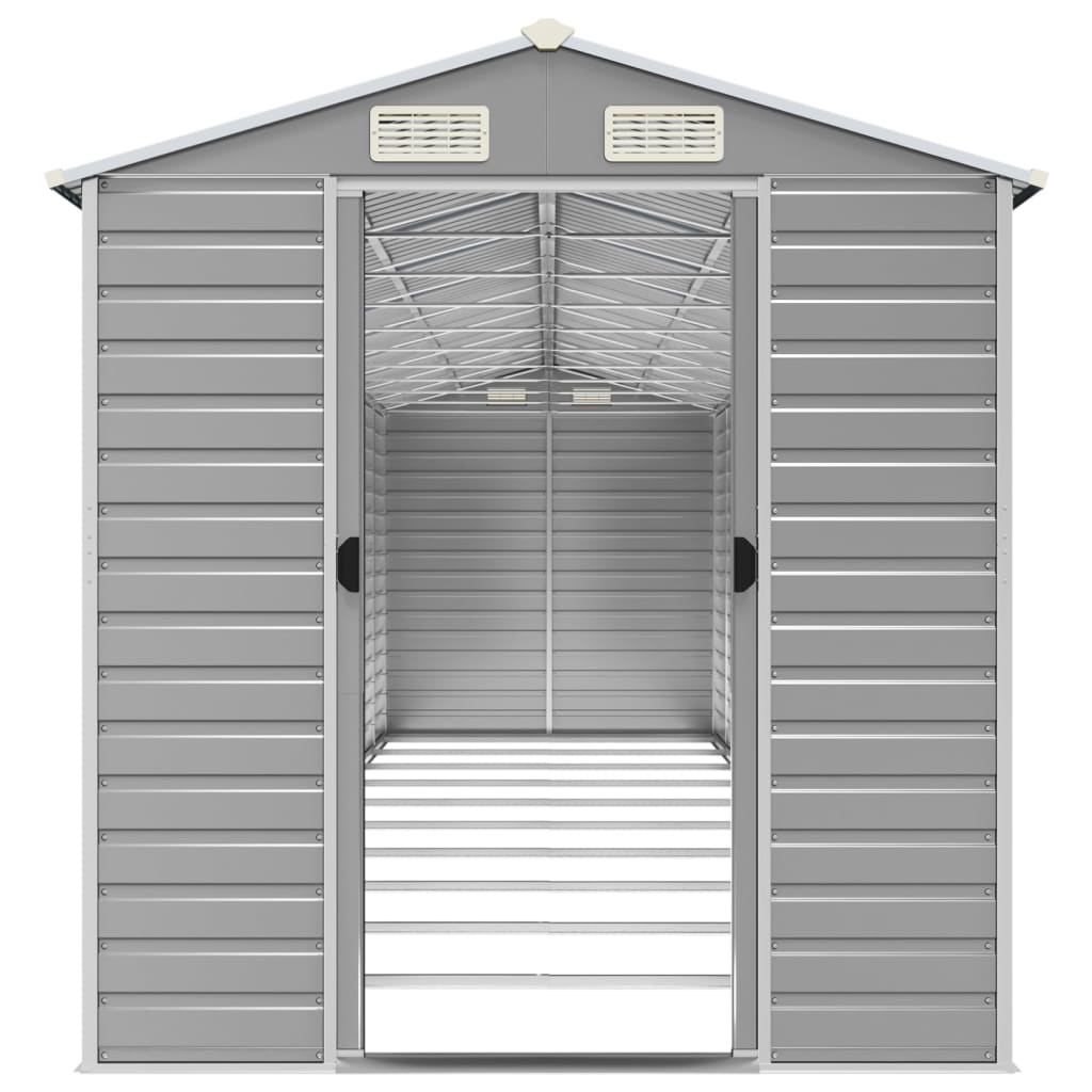 Capanno da Giardino Grigio Chiaro 191x895x198cm Acciaio Zincato