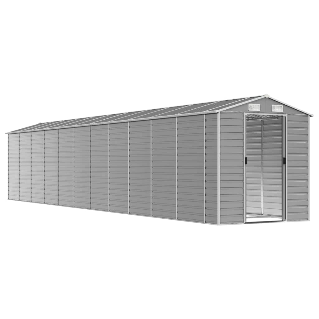 Capanno da Giardino Grigio Chiaro 191x980x198cm Acciaio Zincato