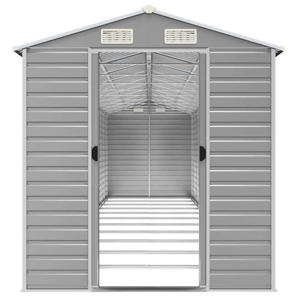 Capanno da Giardino Grigio Chiaro 191x980x198cm Acciaio Zincato