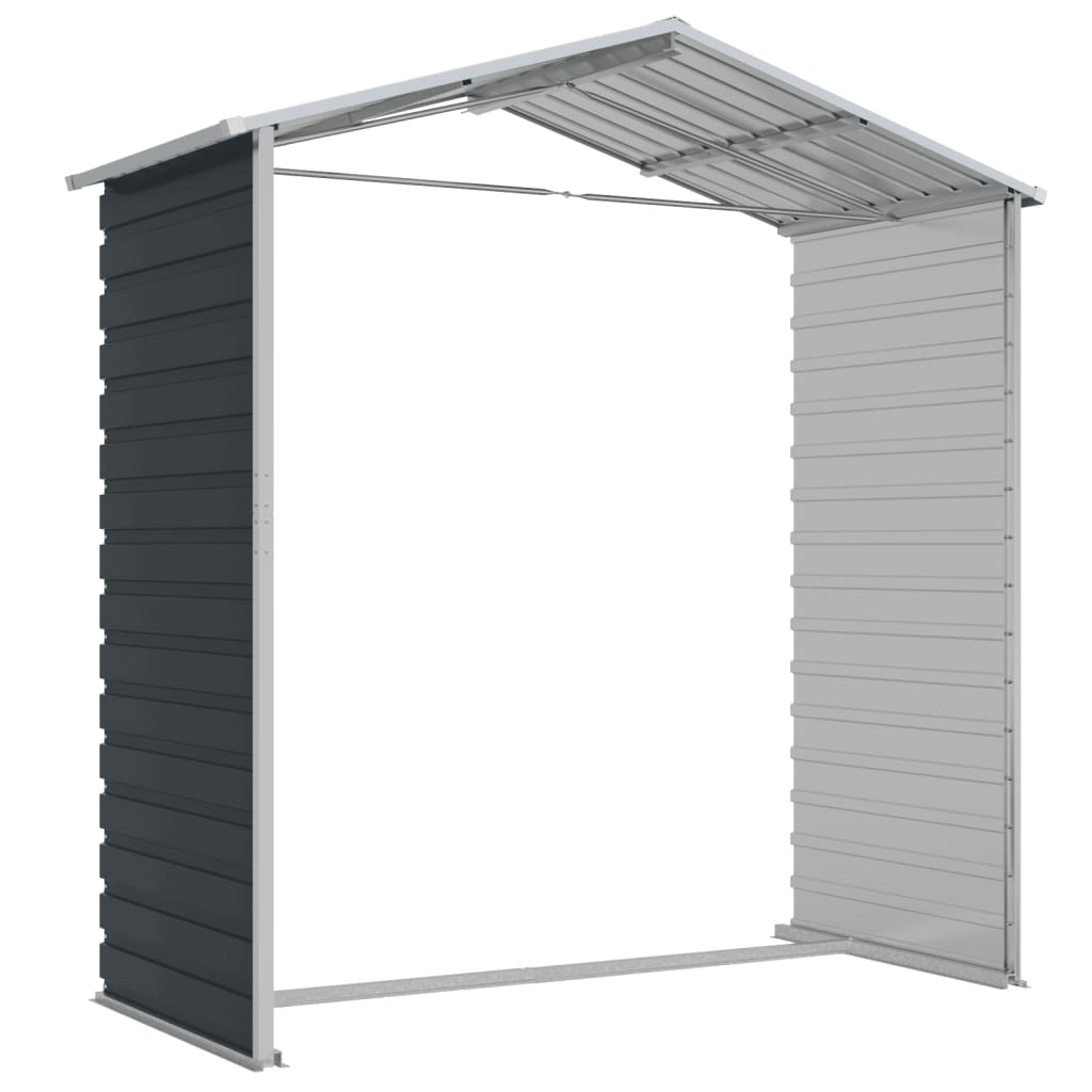 Capanno da Giardino Antracite 191x130x198 cm in Acciaio Zincato