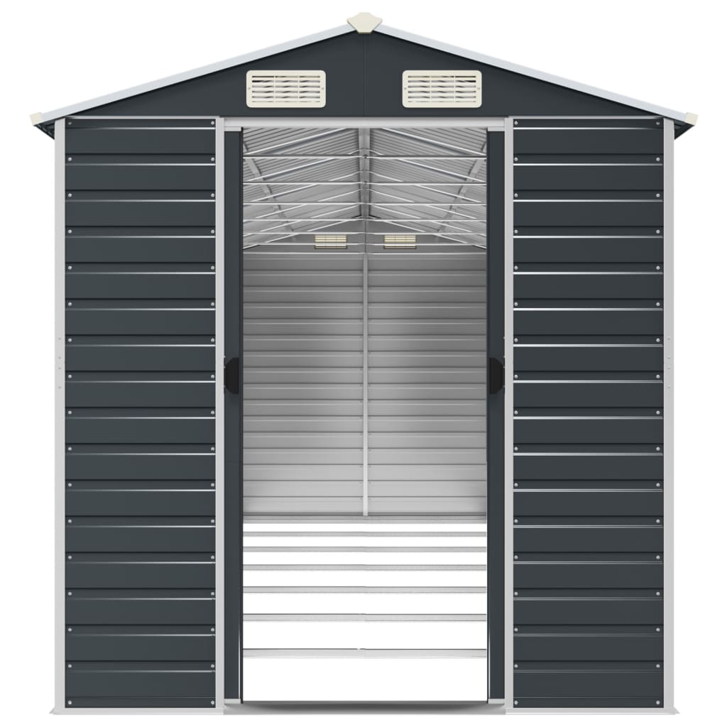 Capanno da Giardino Antracite 191x640x198 cm in Acciaio Zincato