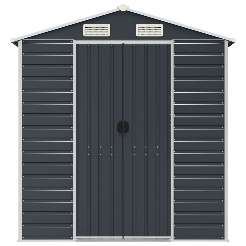 Capanno da Giardino Antracite 191x725x198cm in Acciaio Zincato