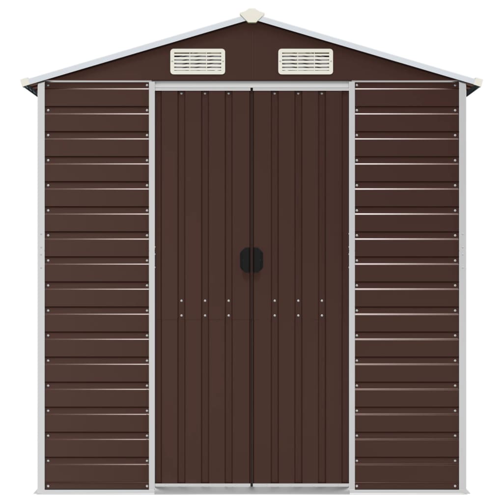 Capanno da Giardino Marrone 191x130x198 cm in Acciaio Zincato