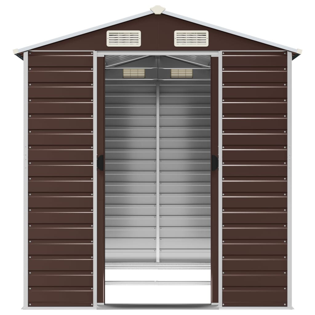 Capanno da Giardino Marrone 191x215x198 cm in Acciaio Zincato