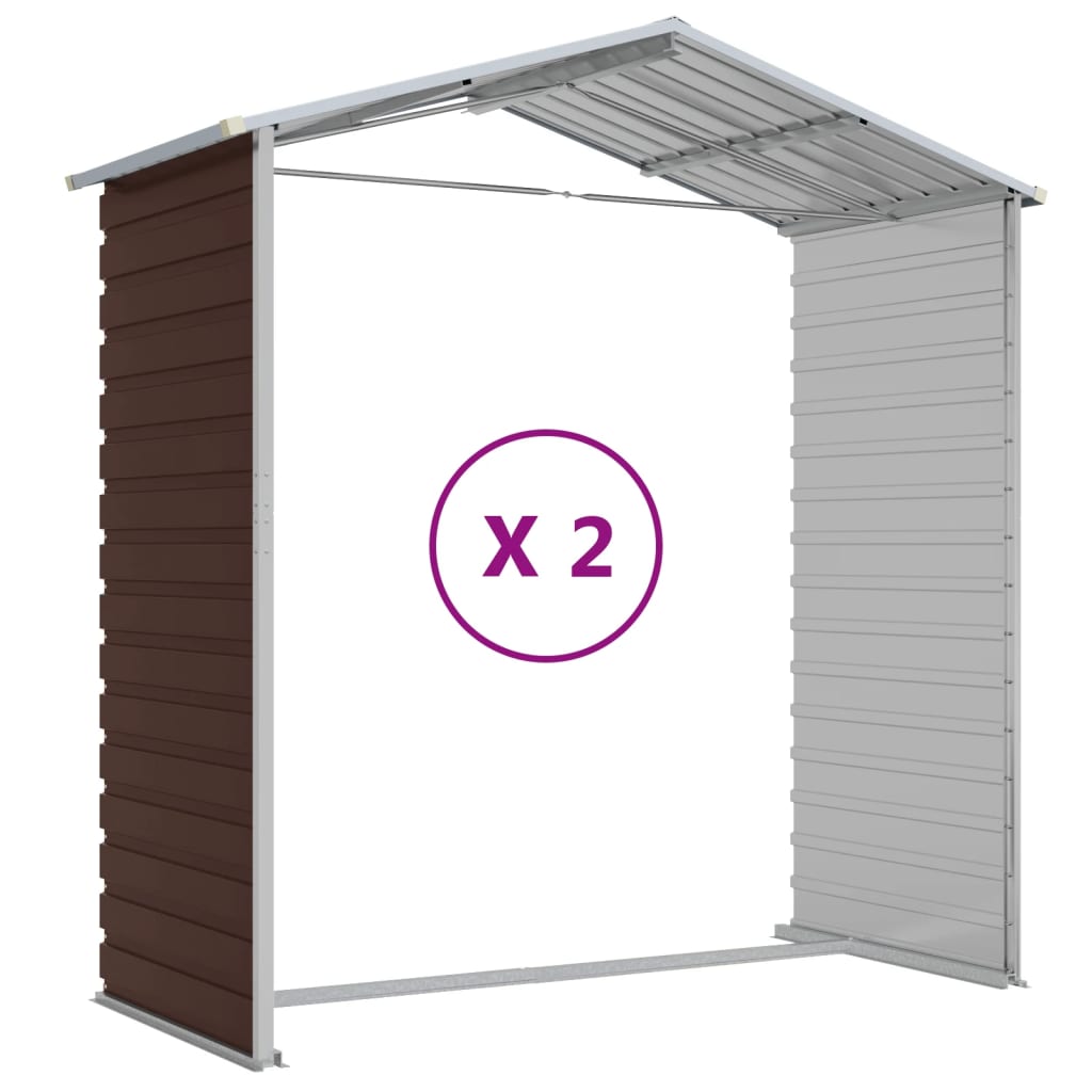 Capanno da Giardino Marrone 191x215x198 cm in Acciaio Zincato