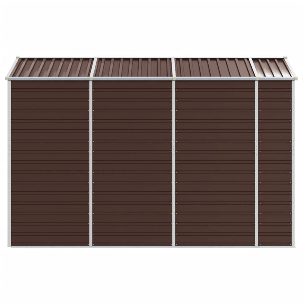 Capanno da Giardino Marrone 191x300x198 cm in Acciaio Zincato