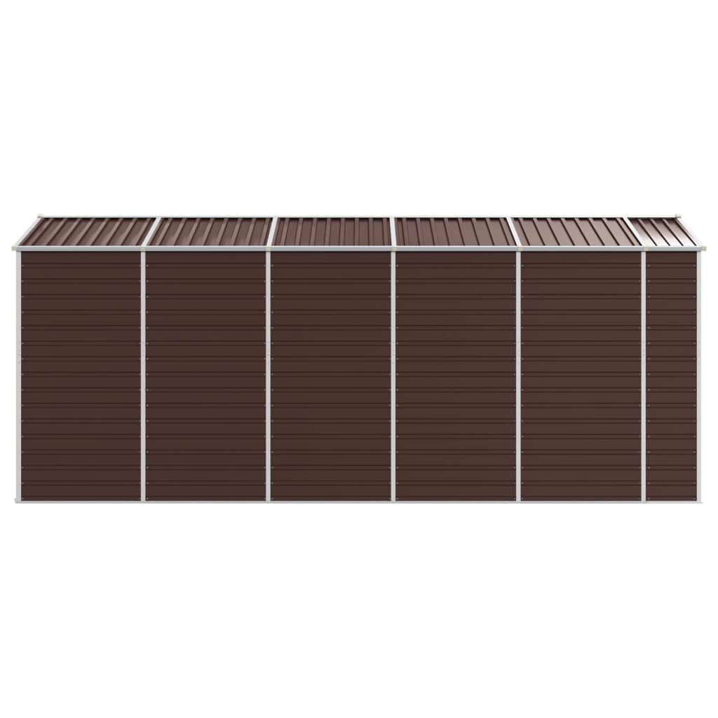 Capanno da Giardino Marrone 191x470x198 cm in Acciaio Zincato