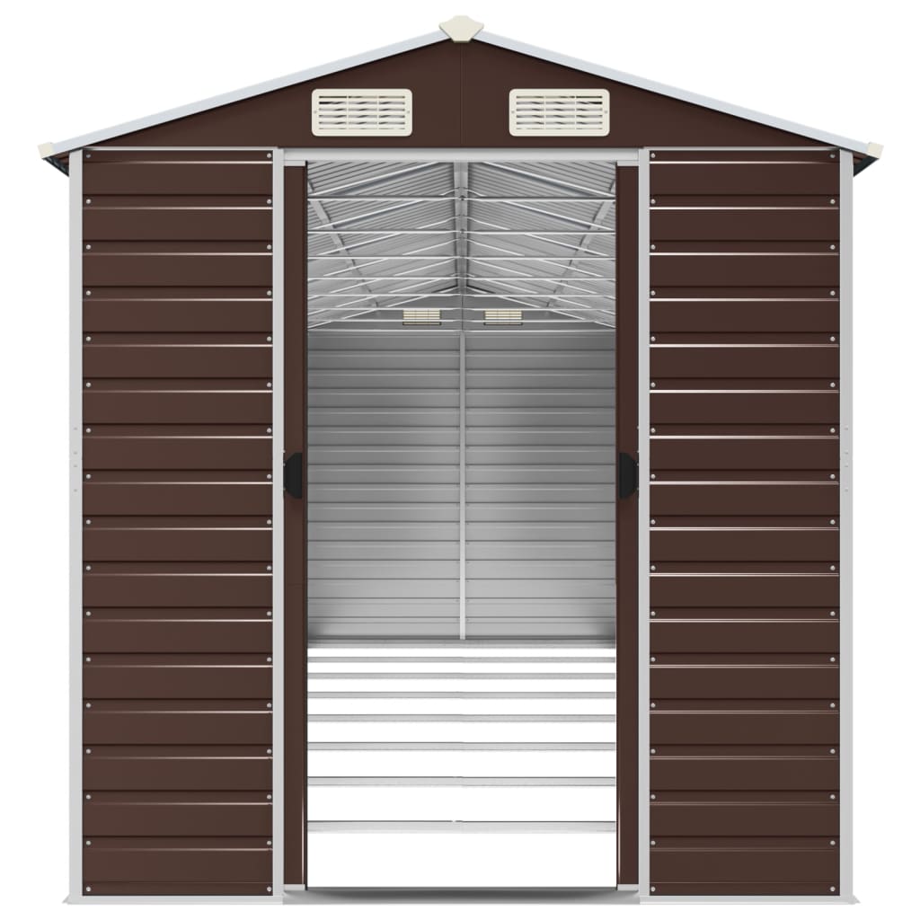 Capanno da Giardino Marrone 191x725x198 cm in Acciaio Zincato