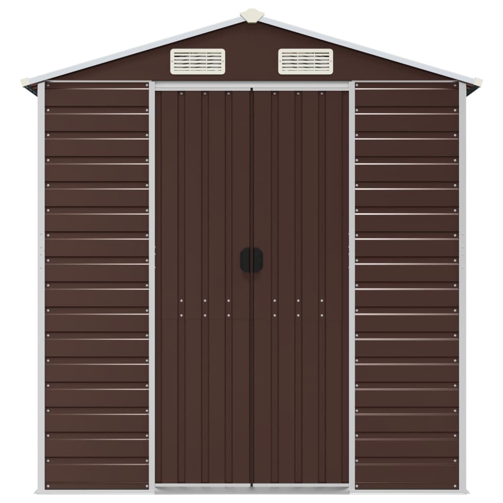 Capanno da Giardino Marrone 191x810x198 cm in Acciaio Zincato