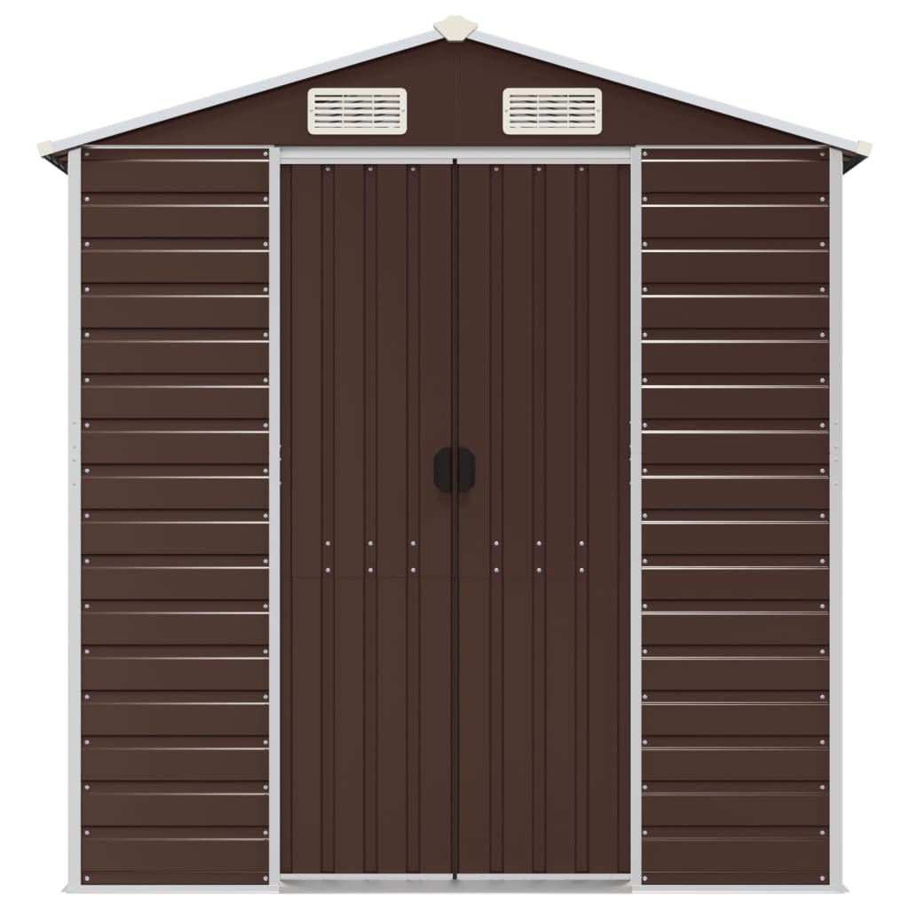 Capanno da Giardino Marrone 191x980x198 cm in Acciaio Zincato