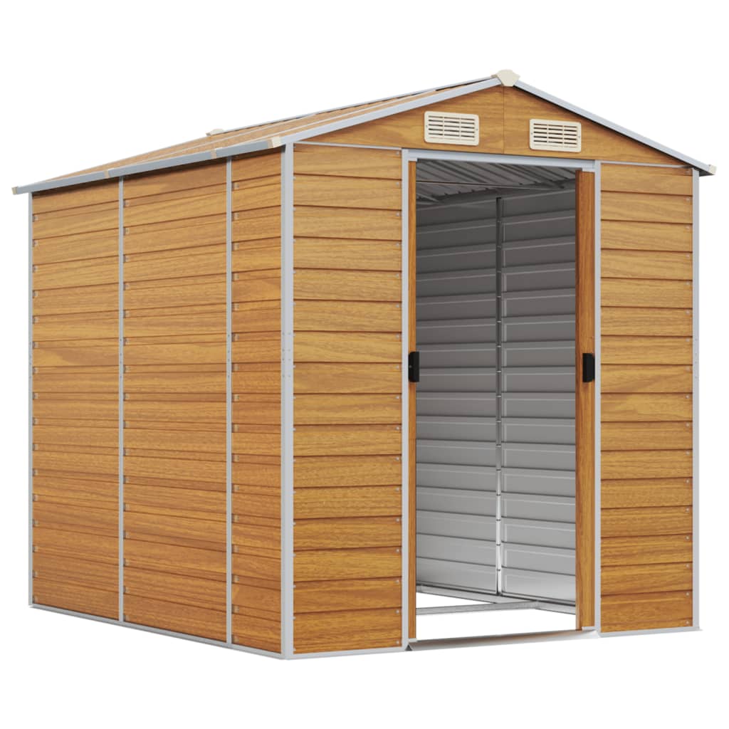 Capanno Giardino Marrone Chiaro 191x215x198cm Acciaio Zincato