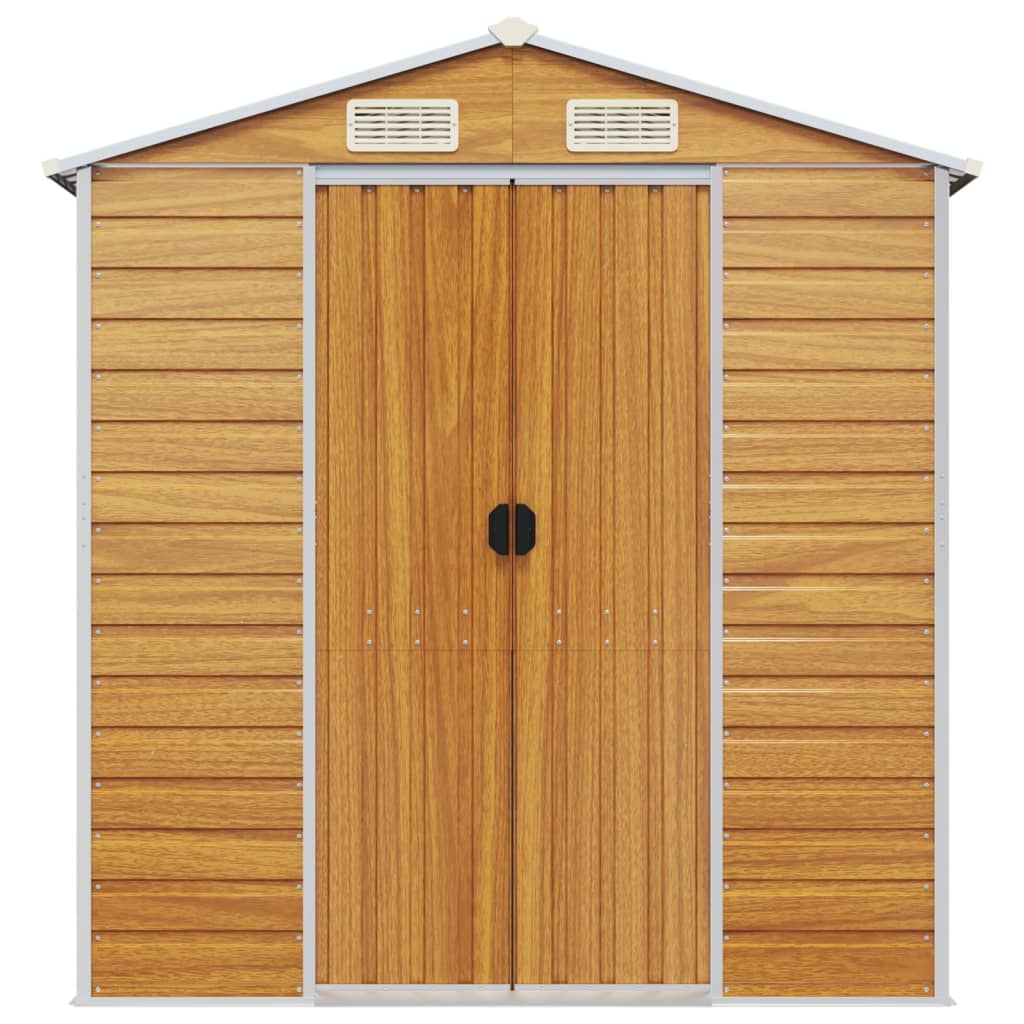 Capanno Giardino Marrone Chiaro 191x215x198cm Acciaio Zincato