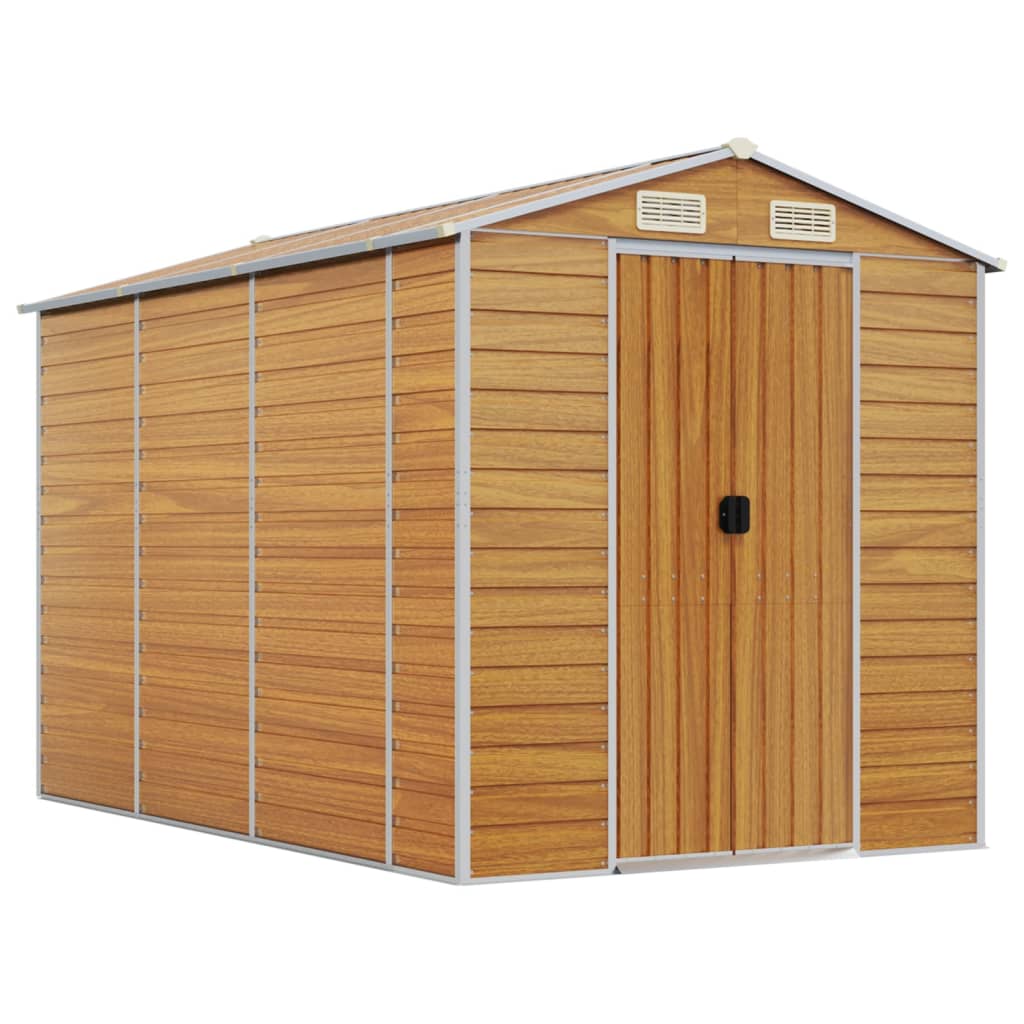Capanno Giardino Marrone Chiaro 191x300x198cm Acciaio Zincato