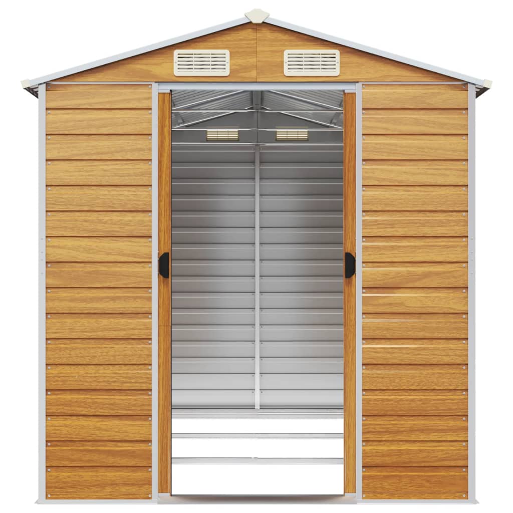 Capanno Giardino Marrone Chiaro 191x300x198cm Acciaio Zincato