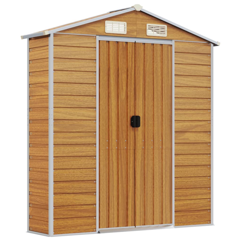 Capanno Giardino Marrone Chiaro 191x300x198cm Acciaio Zincato