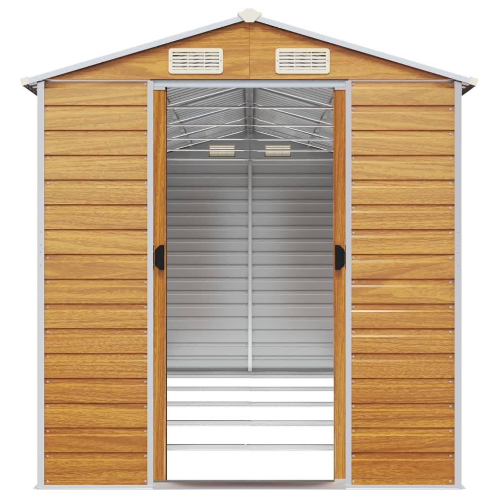 Capanno Giardino Marrone Chiaro 191x470x198cm Acciaio Zincato