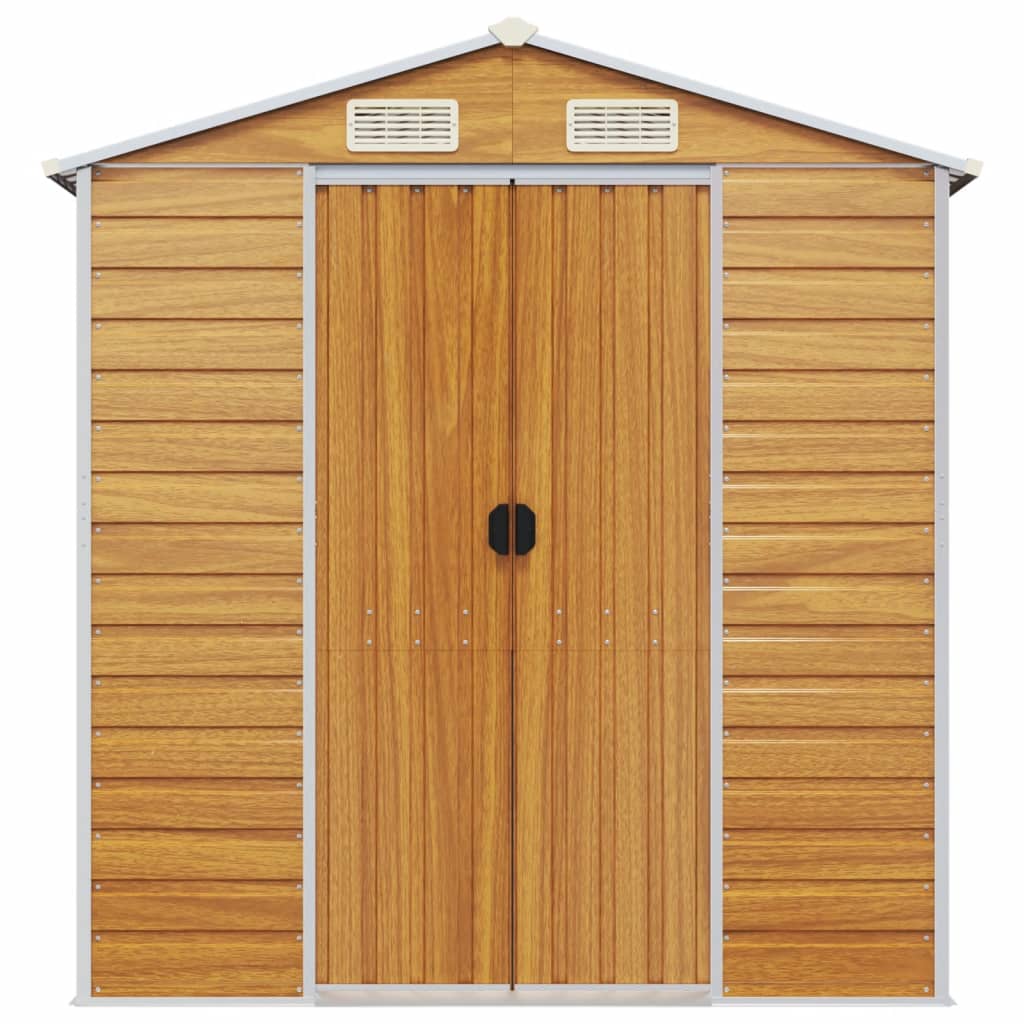 Capanno Giardino Marrone Chiaro 191x555x198cm Acciaio Zincato