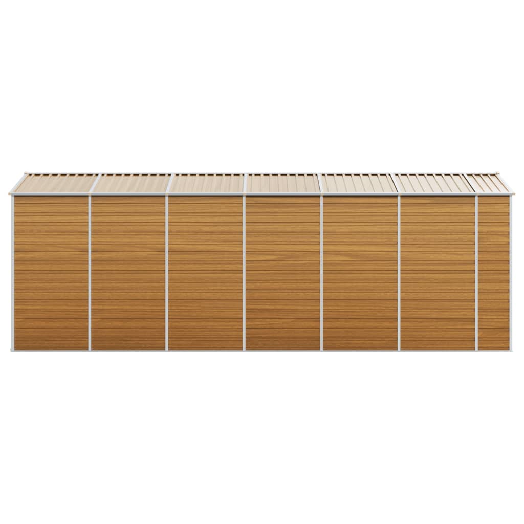 Capanno Giardino Marrone Chiaro 191x555x198cm Acciaio Zincato