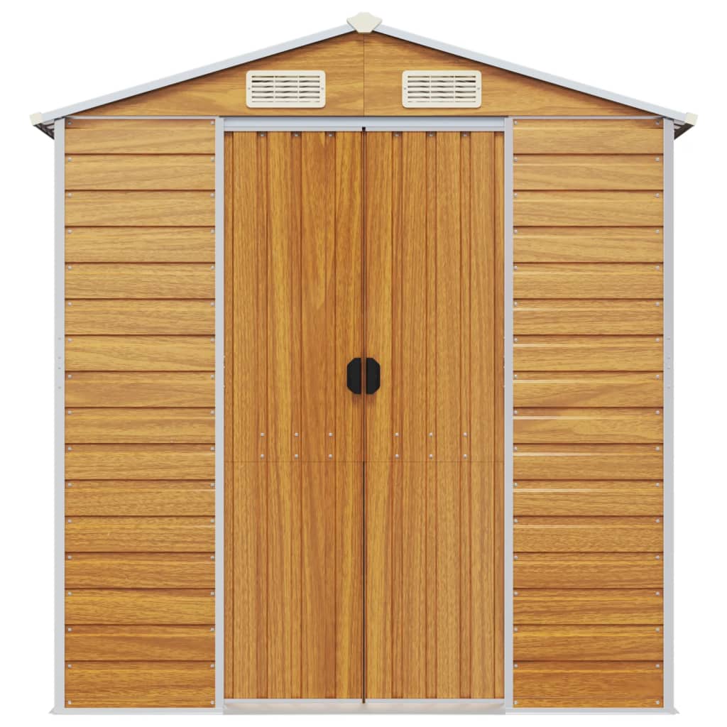 Capanno Giardino Marrone Chiaro 191x640x198cm Acciaio Zincato