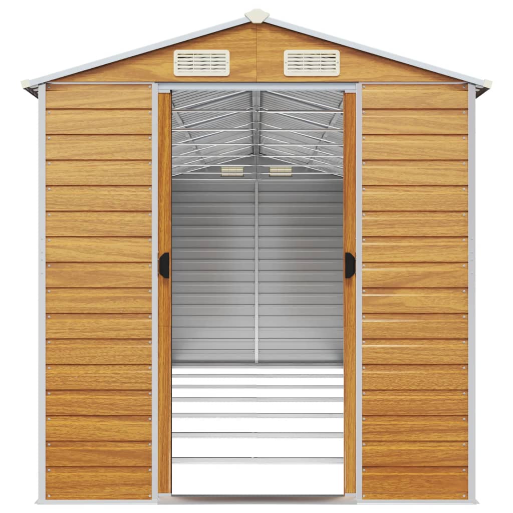 Capanno Giardino Marrone Chiaro 191x640x198cm Acciaio Zincato