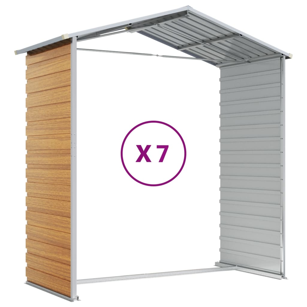 Capanno Giardino Marrone Chiaro 191x640x198cm Acciaio Zincato
