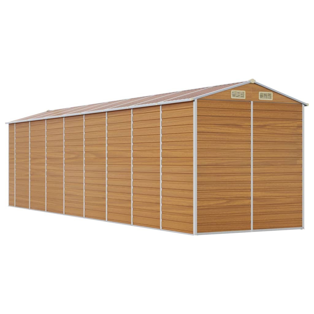 Capanno Giardino Marrone Chiaro 191x725x198cm Acciaio Zincato