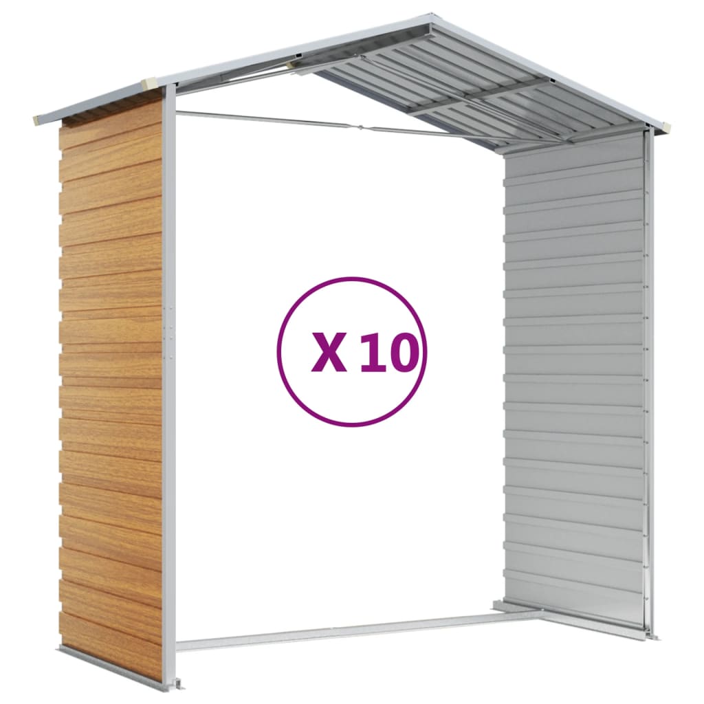 Capanno Giardino Marrone Chiaro 191x895x198cm Acciaio Zincato