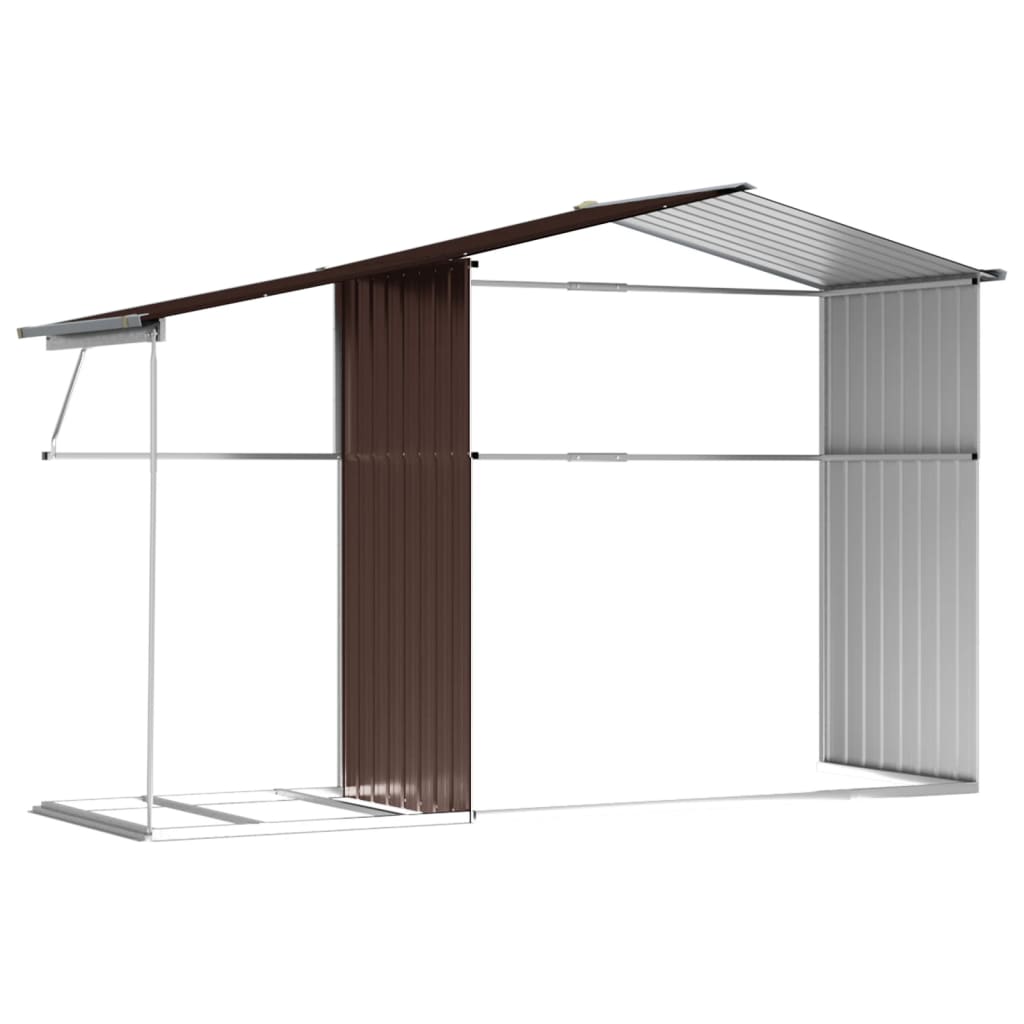 Capanno da Giardino Marrone 277x192,5x179 cm in Acciaio Zincato